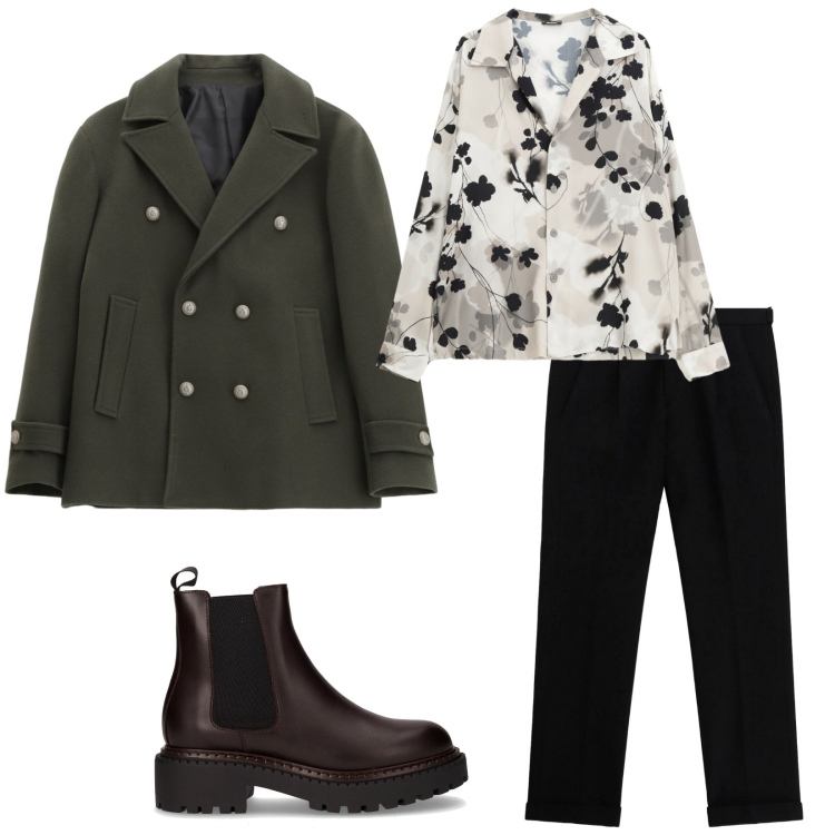 Outfit uomo - Total look #2264145. Stile Trendy per Serata speciale. Abbinamento con camicie, cappotti, pantaloni, stivali e stivaletti.