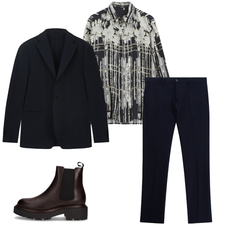 Outfit uomo - Total look #2264148. Stile Casual per Tutti i giorni. Abbinamento con camicie, pantaloni, stivali e stivaletti, giacche.