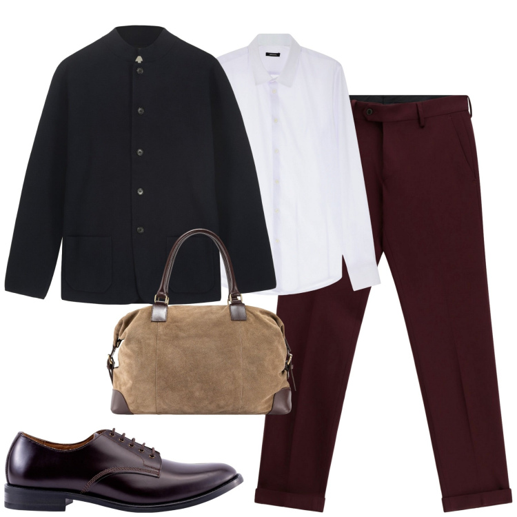 Outfit uomo - Total look #2264226. Stile Business/Elegante per Tutti i giorni. Abbinamento con camicie, pantaloni, scarpe stringate, giacche, borse sportive.