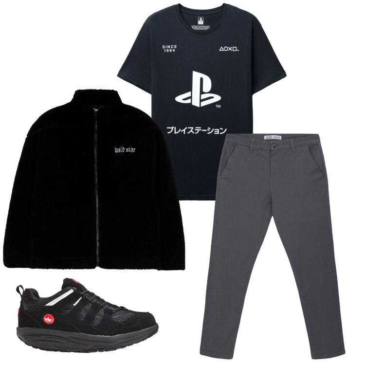 Outfit uomo - Total look #2264250. Stile Trendy per Tutti i giorni. Abbinamento con sneakers, giacche, pantaloni chino, t-shirt.