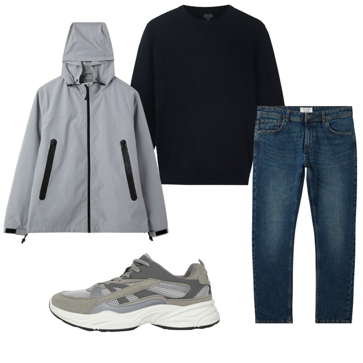 Outfit uomo - Total look #2264259. Stile Casual per Tutti i giorni. Abbinamento con jeans, sneakers, giacche, maglieria.