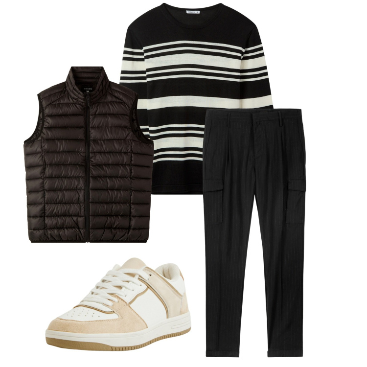 Outfit uomo - Total look #2264291. Stile Casual per Tutti i giorni. Abbinamento con sneakers, maglieria, piumini, pantaloni cargo.