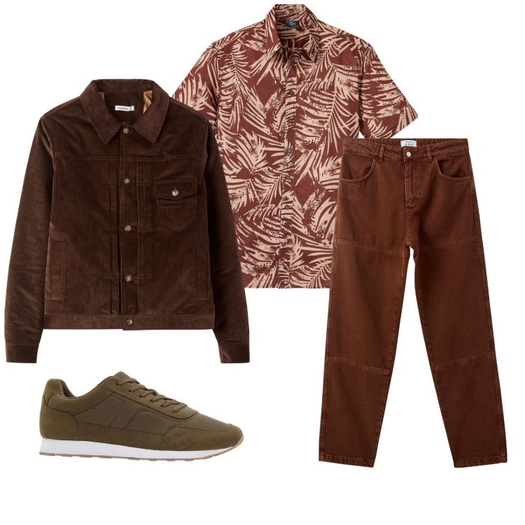 Outfit uomo - Total look #2264420. Stile Casual per Tutti i giorni. Abbinamento con camicie a manica corta, sneakers, pantaloni, giacche.