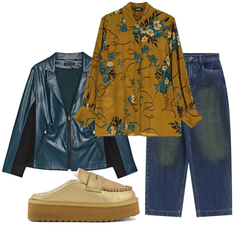 Outfit donna - Total look #2264424. Stile Casual per Tutti i giorni. Abbinamento con camicie, jeans, mocassini, giacche.