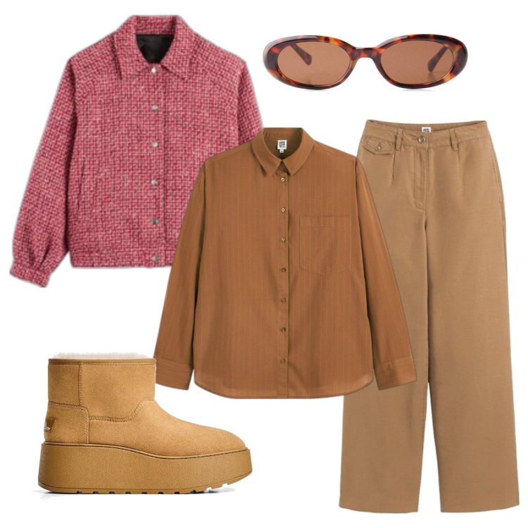 Outfit mujer - Vintage retrò #950. Estilo Vintage retrò para Todos los días. Combinación con botines, bomber, pantalones, gafas de sol, camisas.