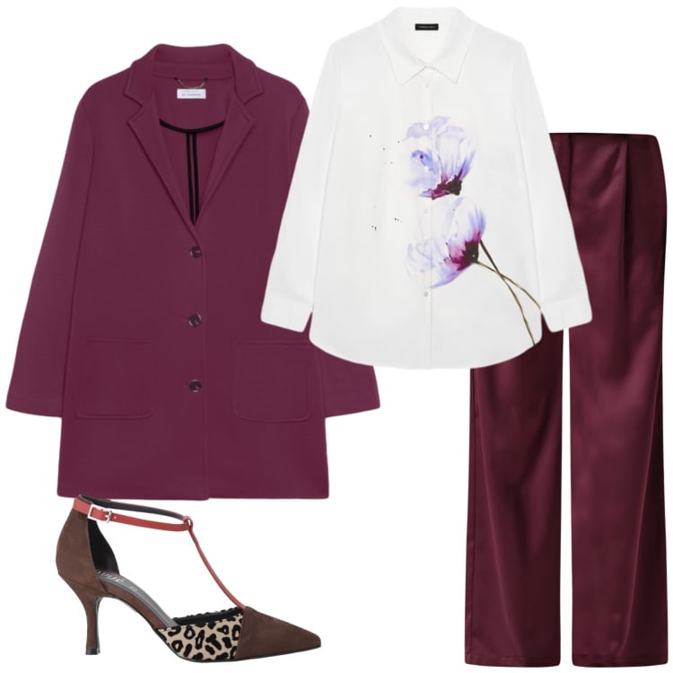 Outfit donna - Total look #2264501. Stile Casual per Tutti i giorni. Abbinamento con pantaloni a palazzo, décolleté, cappotti, camicie.