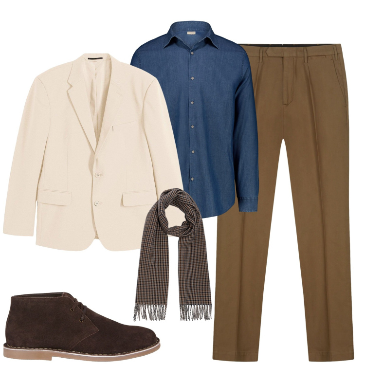 Outfit uomo - Total look #2264743. Stile Urban per Tutti i giorni. Abbinamento con giacche, stivali e stivaletti, pantaloni, camicie, sciarpe.