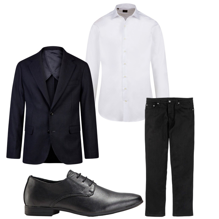 Outfit uomo - Classico minimal. Stile Business/Elegante per Ufficio. Abbinamento con pantaloni, scarpe stringate, giacche, camicie.