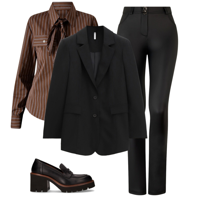 Outfit donna - Total look #2264971. Stile Mannish per Ufficio. Abbinamento con camicie, pantaloni, blazer, décolleté.