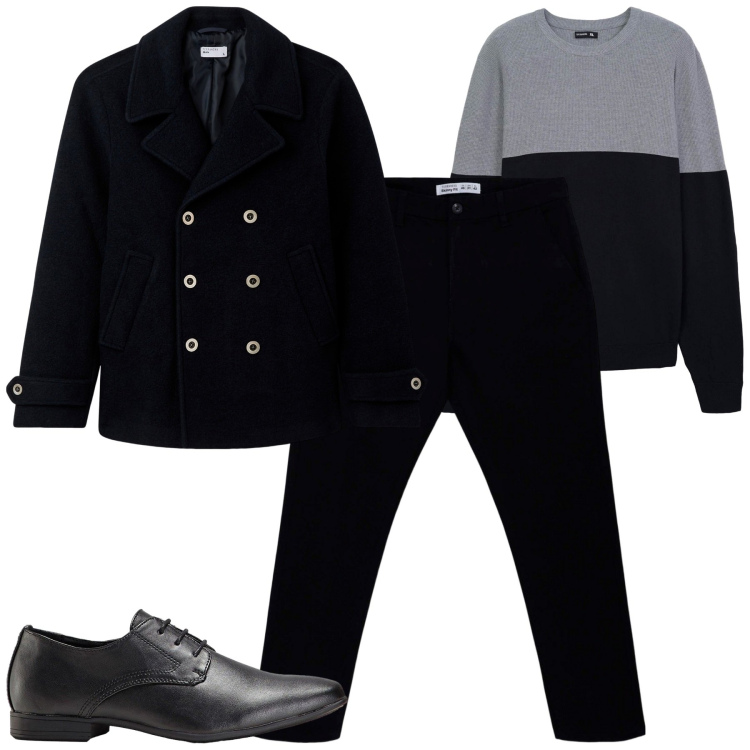 Outfit uomo - Total look #2265029. Stile Urban per Tutti i giorni. Abbinamento con scarpe stringate, cappotti, pantaloni chino, maglieria.