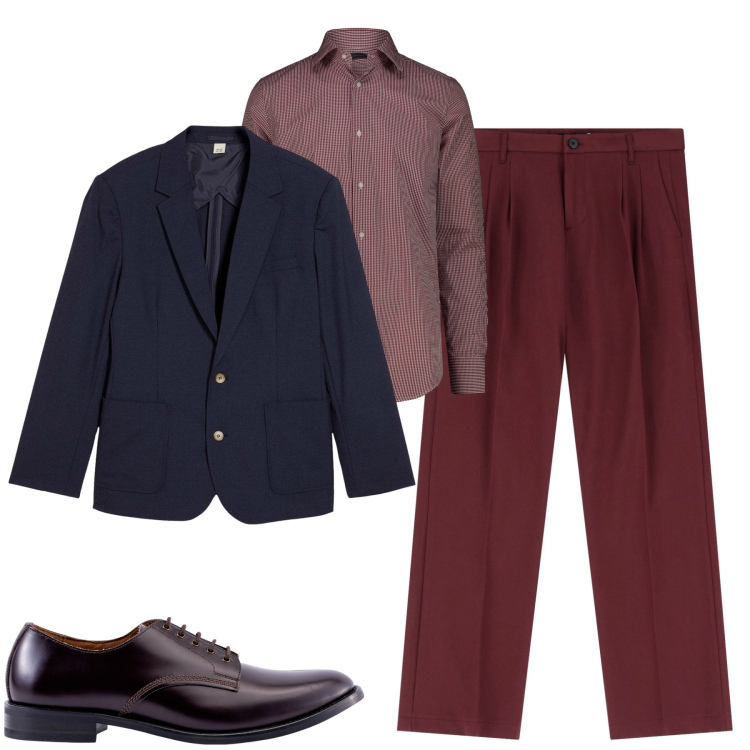 Outfit uomo - City. Stile Trendy per Tutti i giorni. Abbinamento con giacche, pantaloni, scarpe stringate, camicie.