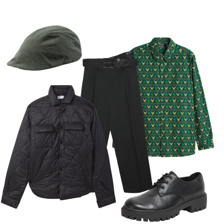 Outfit uomo - Glam con Terranova. Stile Trendy per Tutti i giorni. Abbinamento con camicie, scarpe stringate, cinture, giacche, pantaloni, cappelli con visiera.