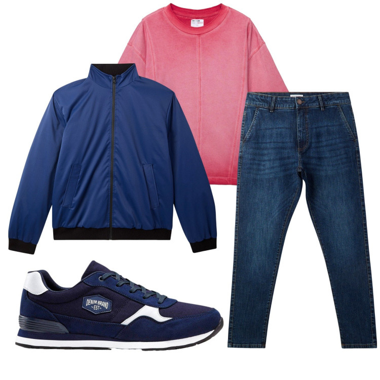 Outfit uomo - Total look #2265106. Stile Casual per Tutti i giorni. Abbinamento con sneakers, giacche, t-shirt, jeans skinny.