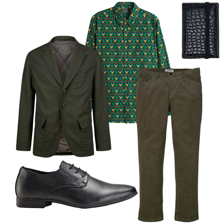 Outfit uomo - Total look #2265107. Stile Business/Elegante per Serata speciale. Abbinamento con scarpe stringate, camicie, pantaloni, giacche, portafogli.