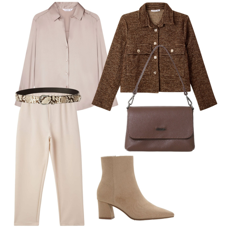 Outfit donna - La giacca un lana. per Ufficio. Abbinamento con stivaletti, cinture, blazer, pantaloni, camicie, borse a tracolla.