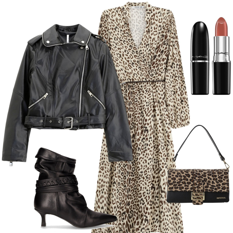 Outfit donna - Total look #2265142. Stile Chic per Serata fuori. Abbinamento con rossetti, vestiti midi/longuette, giacche, borse a spalla, stivaletti.