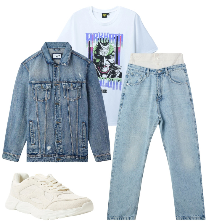 Outfit uomo - Total look #2265246. Stile Casual per Tutti i giorni. Abbinamento con sneakers, jeans, giacche, t-shirt.