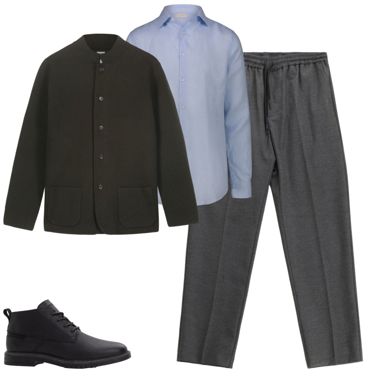Outfit uomo - Total look #2265253. Stile Trendy per Tutti i giorni. Abbinamento con stivali e stivaletti, pantaloni, camicie, giacche.
