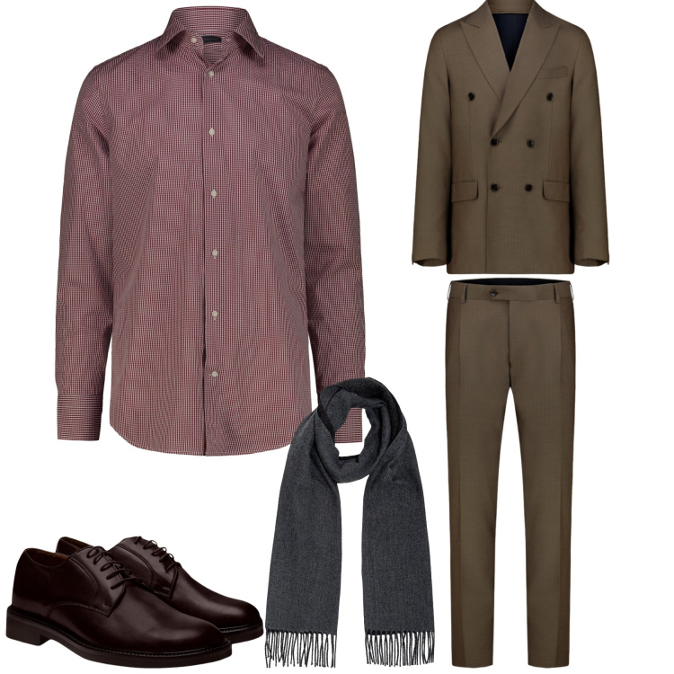 Outfit uomo - Total look #2265260. Stile Business/Elegante per Tutti i giorni. Abbinamento con scarpe stringate, abiti, camicie, sciarpe.