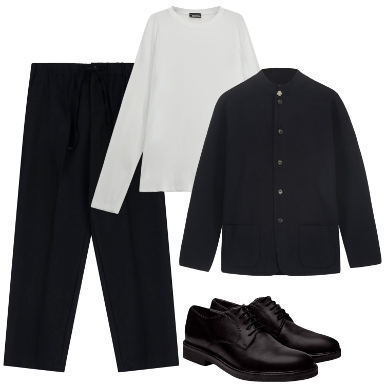 Outfit uomo - Total look #2265272. Stile Urban per Tutti i giorni. Abbinamento con pantaloni, maglieria, scarpe stringate, giacche.