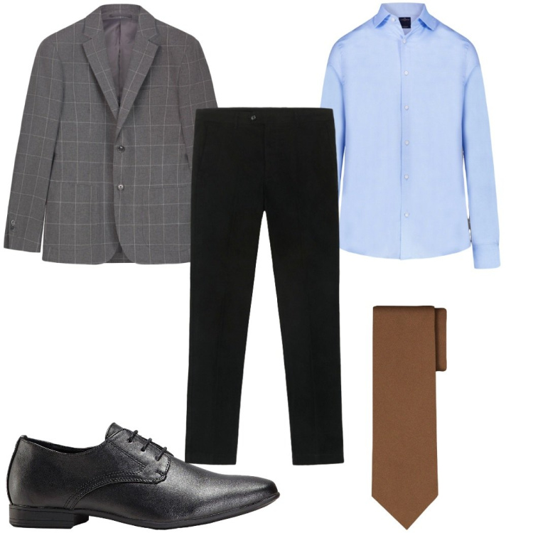 Outfit uomo - Total look #2265320. Stile Business/Elegante per Serata speciale. Abbinamento con scarpe stringate, pantaloni chino, camicie, cravatte, giacche.
