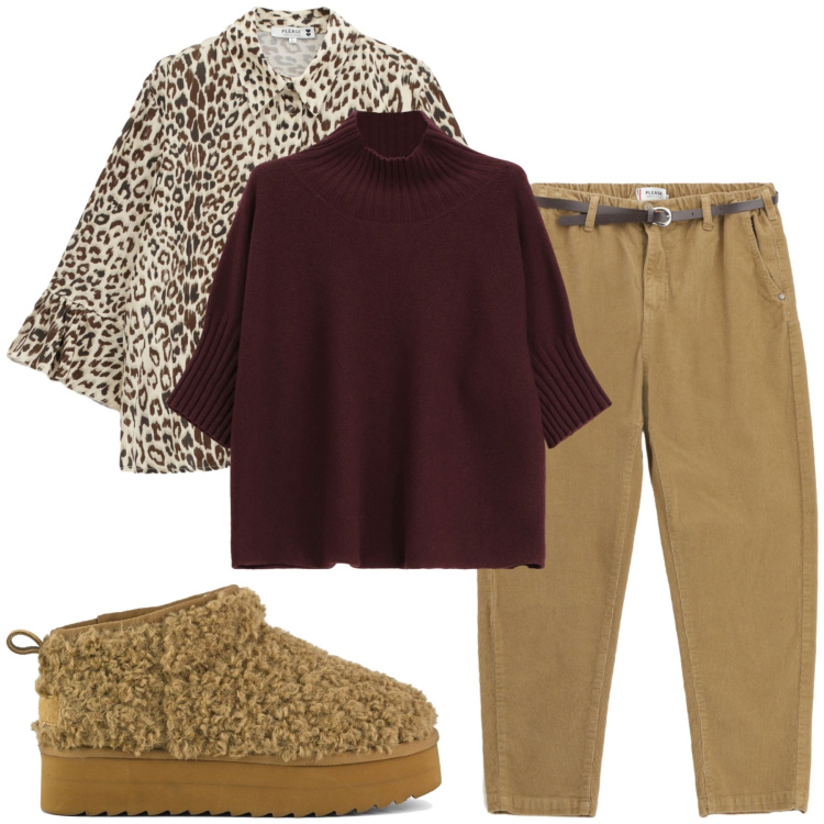 Outfit donna - Linee morbide. Stile Casual per Tutti i giorni. Abbinamento con pantaloni chino, camicie, maglieria, stivaletti.