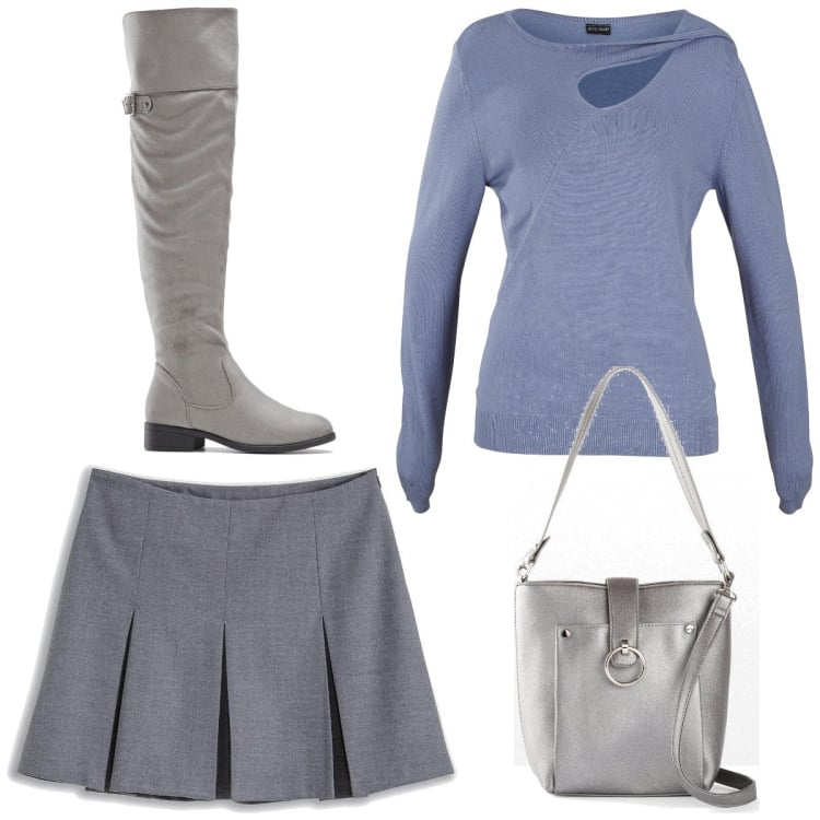 Outfit femme - Basique #5452. Style Basique pour Tous les jours. Assortir avec pulls, sacs en bandoulière, cuissardes, minijupes.