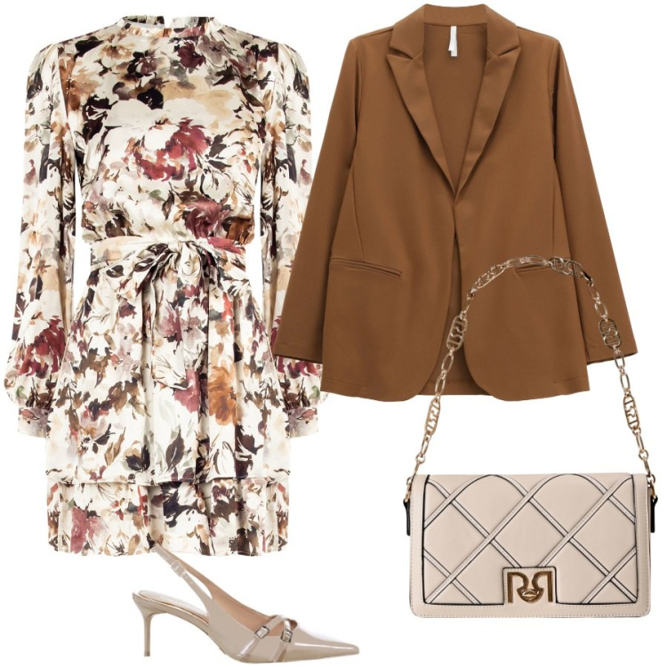 Outfit donna - Total look #2265426. Stile Chic per Serata fuori. Abbinamento con vestiti corti, décolleté, borse a tracolla, blazer.