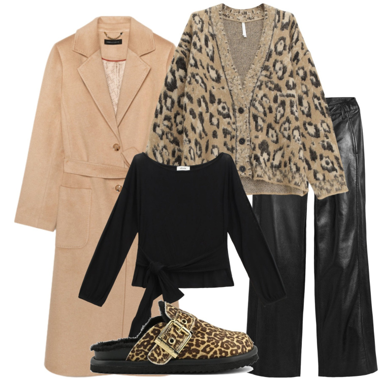 Outfit donna - Total look #2265440. Stile Casual per Tutti i giorni. Abbinamento con pantaloni, top, cardigans, cappotti, sabot.