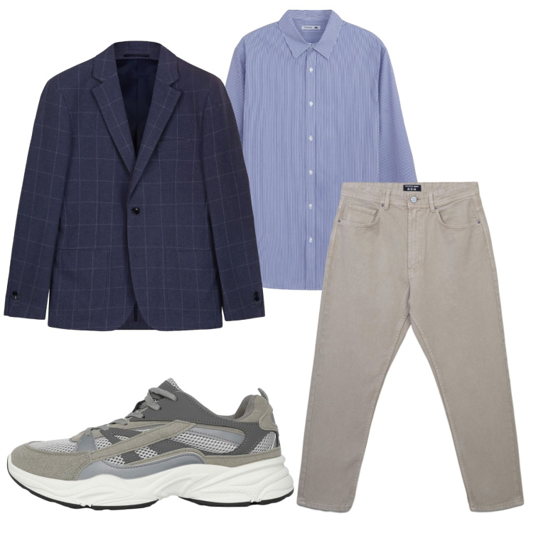 Outfit uomo - Total look #2265472. Stile Casual per Tutti i giorni. Abbinamento con camicie, sneakers, jeans, giacche.