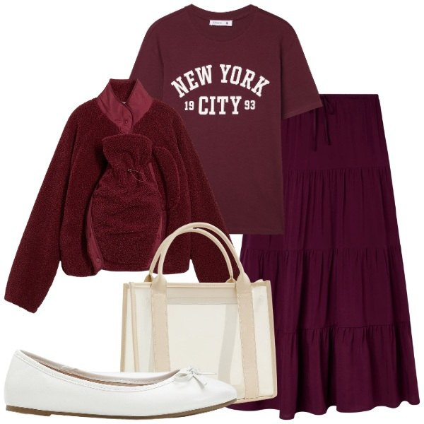 Outfit donna - La giacca di lana - FDCI. Stile Chic per Tutti i giorni. Abbinamento con blazer, ballerine, gonne lunghe, t-shirt, borse tote.