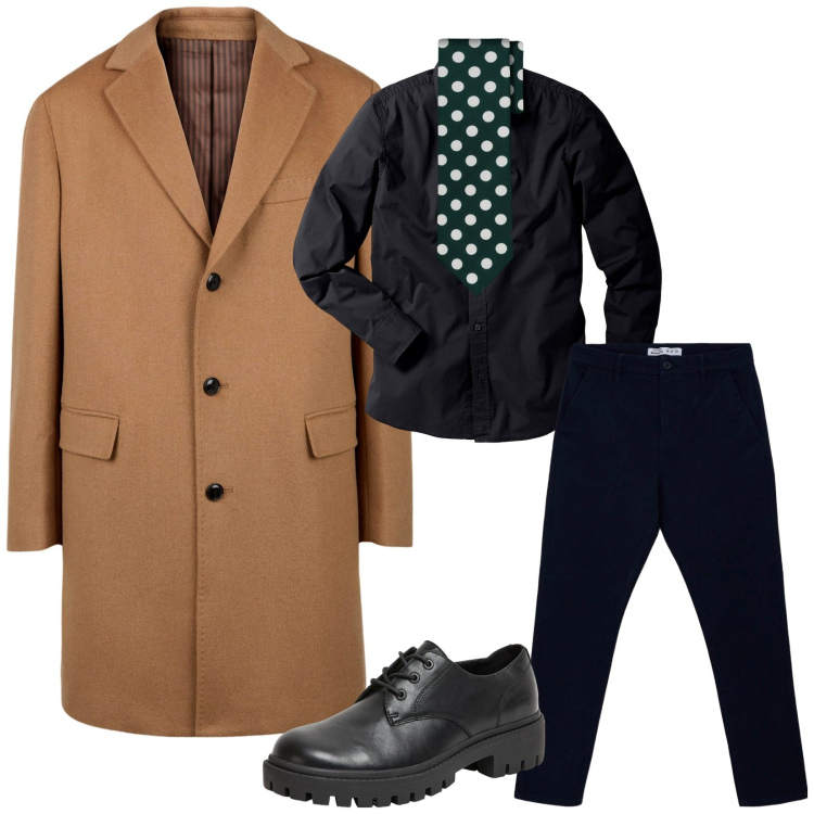 Outfit uomo - Total look #2265888. Stile Trendy per Serata speciale. Abbinamento con camicie, scarpe stringate, pantaloni chino, cappotti, cravatte.