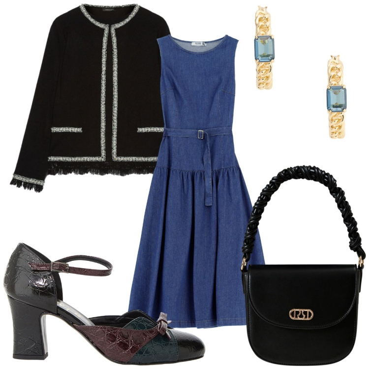 Outfit donna - La giacca di lana glamour. Stile Glamour per Serata fuori. Abbinamento con borse a mano, vestiti lunghi, décolleté, orecchini, cardigans.