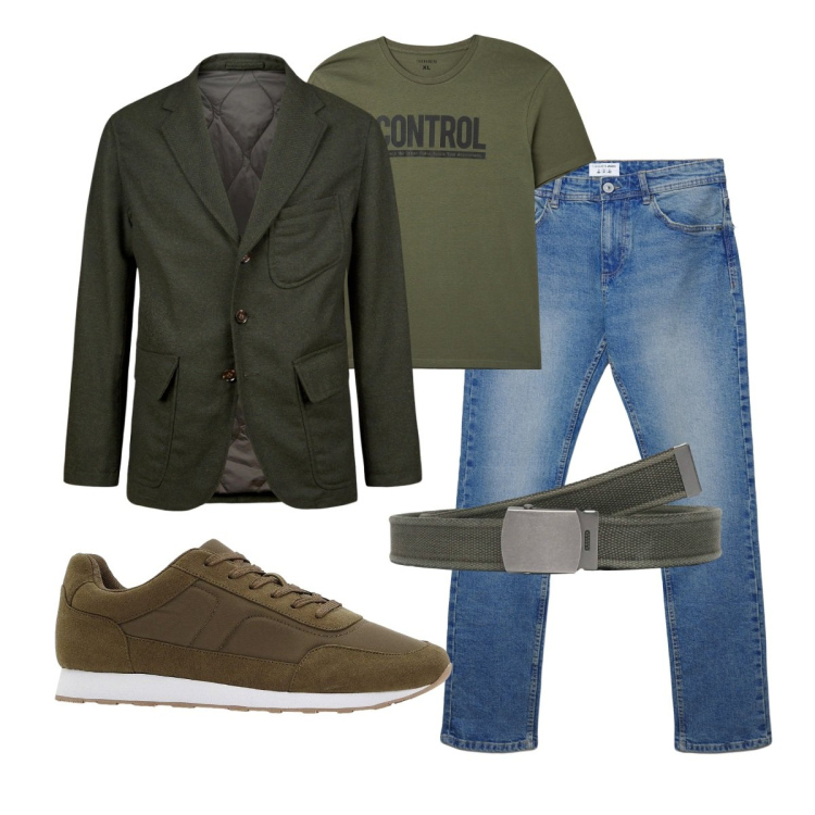 Outfit uomo - Casual ma con stile. Stile Casual per Tutti i giorni. Abbinamento con sneakers, t-shirt, cinture, jeans dritti, giacche.