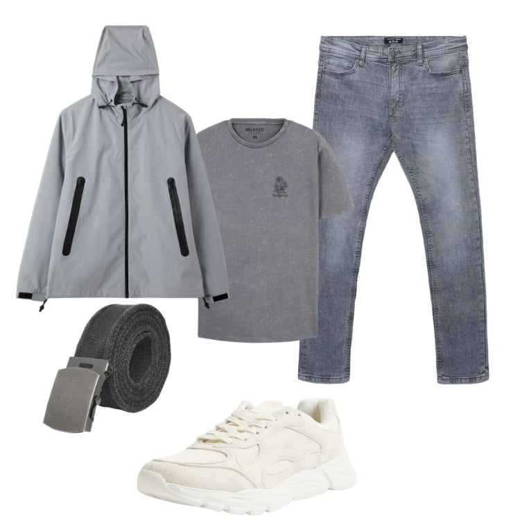 Outfit uomo - Total look #2266060. Stile Casual per Tutti i giorni. Abbinamento con sneakers, t-shirt, cinture, giacche, jeans skinny.