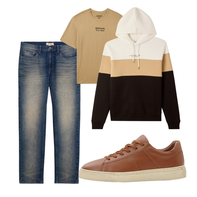 Outfit uomo - Total look #2266061. Stile Casual per Tutti i giorni. Abbinamento con jeans dritti, sneakers, t-shirt, felpe con cappuccio.