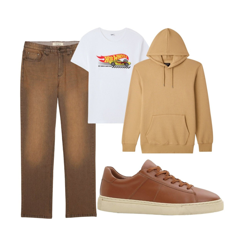 Outfit uomo - Total look #2266069. Stile Casual per Tutti i giorni. Abbinamento con sneakers, jeans, felpe con cappuccio, t-shirt.