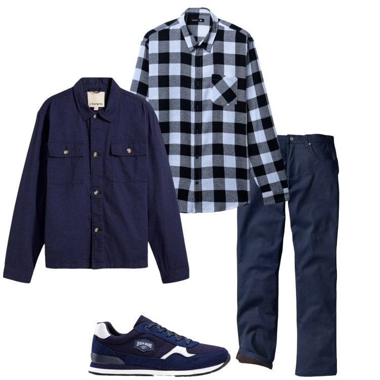 Outfit uomo - Total look #2266114. Stile Casual per Tutti i giorni. Abbinamento con pantaloni, sneakers, giacche, camicie.