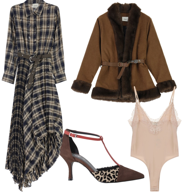 Outfit donna - Che Dixie look. Stile Urban per Ufficio. Abbinamento con vestiti lunghi, body, décolleté, cinture.