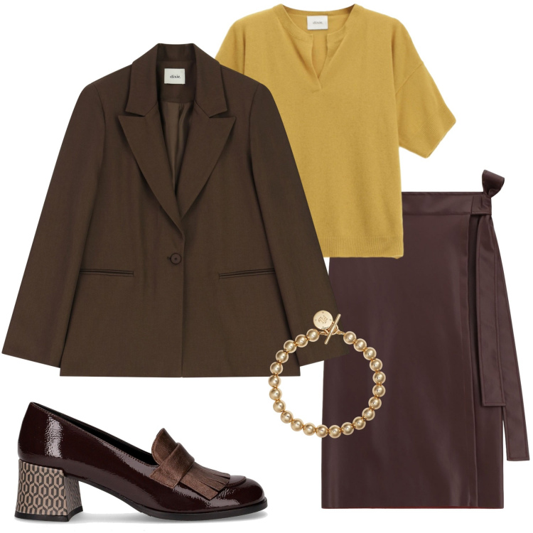 Outfit donna - La giacca in lana. Stile Bon Ton per Ufficio. Abbinamento con gonne longuette, maglieria, blazer, braccialetti, mocassini.