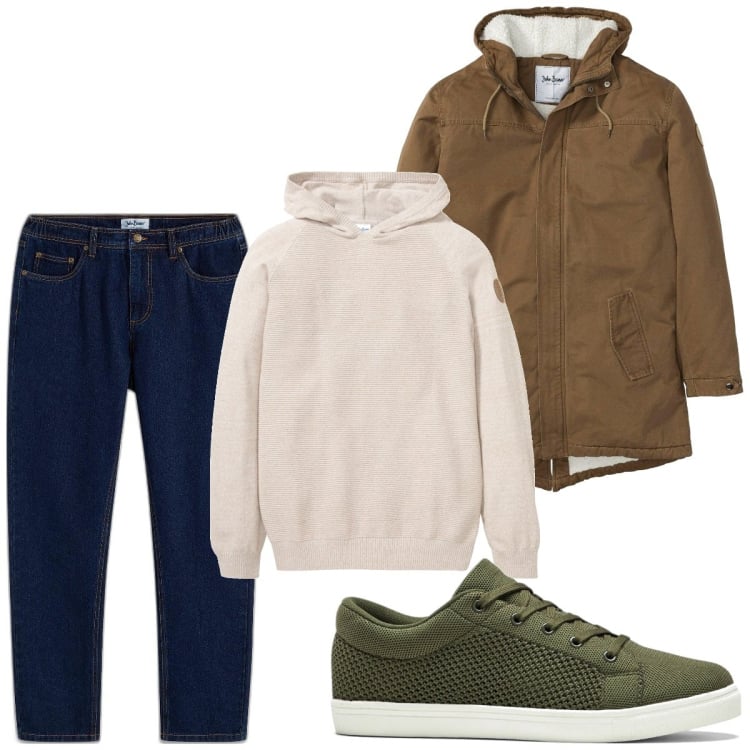 Outfit homme - Urban #4990. Style Urban pour Tous les jours. Assortir avec pulls, sneakers, manteaux, jean coupe droite.