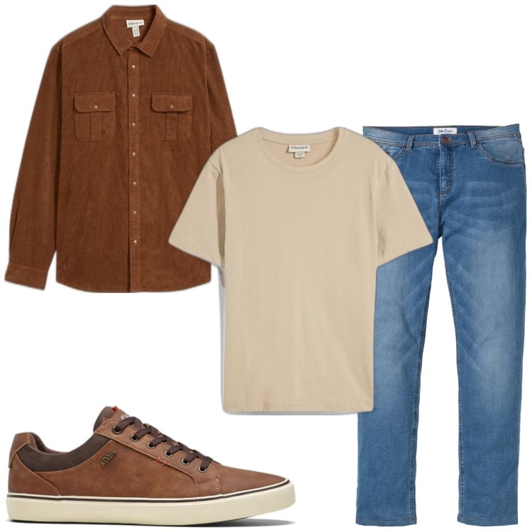 Outfit homme - Urban #4994. Style Urban pour Tous les jours. Assortir avec chemisiers, sneakers, t-shirts, jean coupe droite.