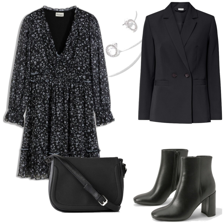 Outfit femme - Basique #5523. Style Basique pour Tous les jours. Assortir avec sacs en bandoulière, blazers, robes courtes, bottines, boucles d'oreilles.