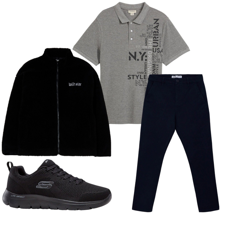 Outfit uomo - Total look #2266419. Stile Casual per Tutti i giorni. Abbinamento con sneakers, polo, giacche, pantaloni chino.
