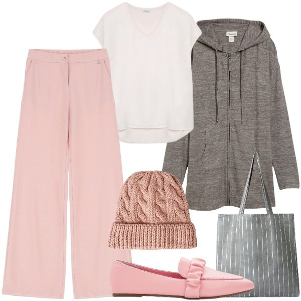 Outfit donna - Maxi cardigan con cappuccio. Stile Casual chic per Tutti i giorni. Abbinamento con mocassini, maglieria, shopping bag, berretti, pantaloni, bluse.