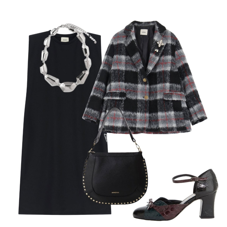 Outfit donna - Elegante per l’appuntamento. Stile Chic per Tutti i giorni. Abbinamento con borse a spalla, blazer, décolleté, vestiti midi/longuette, ciondoli.