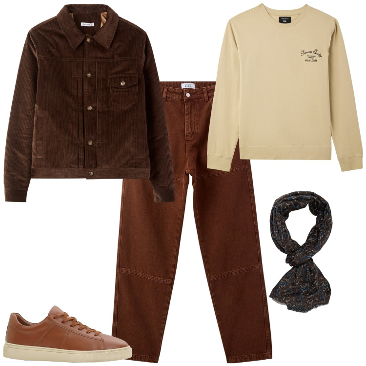 Outfit uomo - Total look #2266502. Stile Casual per Tutti i giorni. Abbinamento con sneakers, felpe, pantaloni, giacche, sciarpe.
