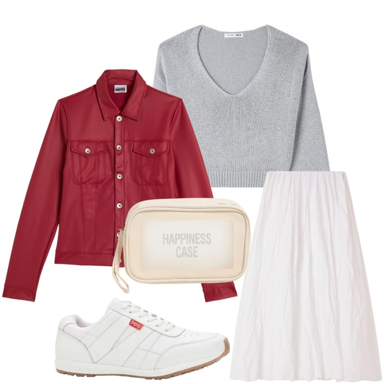 Outfit donna - La gonna total white. Stile Etnico per Tutti i giorni. Abbinamento con sneakers, maglieria, gonne lunghe, valigie, giacche.