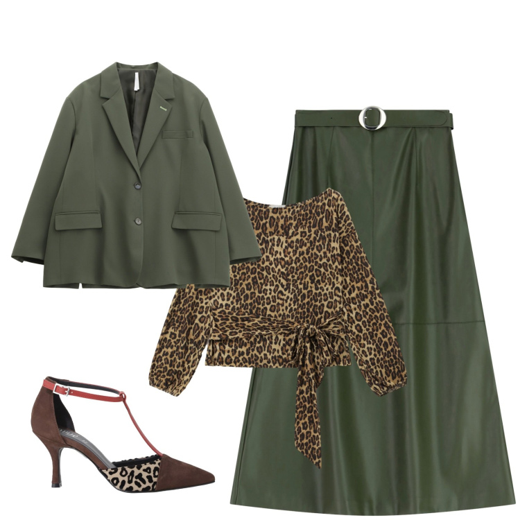Outfit donna - Total look #2266774. Stile Chic per Serata fuori. Abbinamento con décolleté, top, gonne lunghe, blazer.