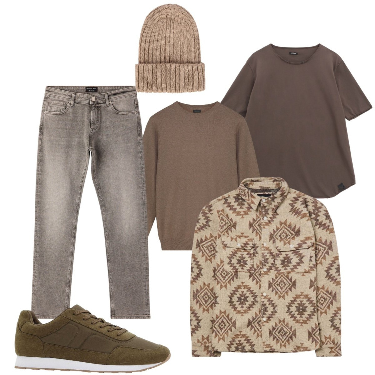 Outfit uomo - Il giubbino fantasia originale. Stile Casual per Tutti i giorni. Abbinamento con sneakers, cappotti, jeans, t-shirt, berretti, maglieria.